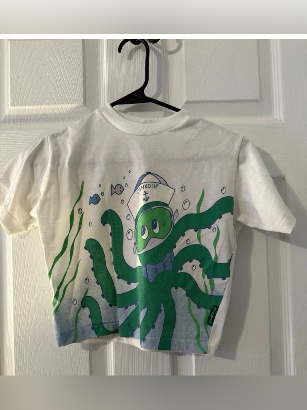 Vintage‎ 90’s Oshkosh green blue white octopus short sleeve tee size 4t